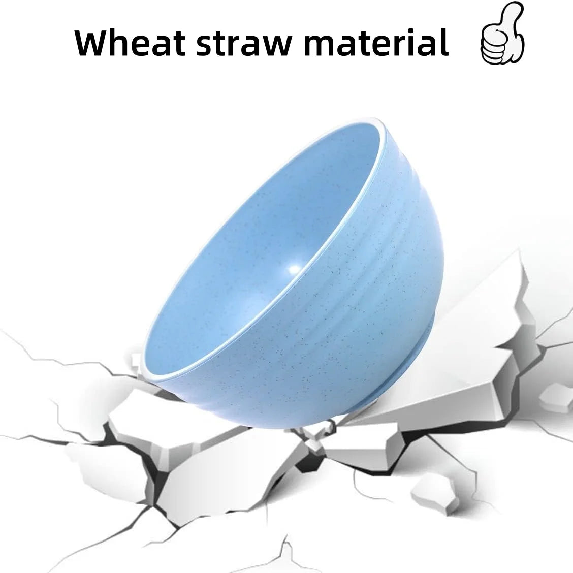 Multicolor large wheat straw tableware set