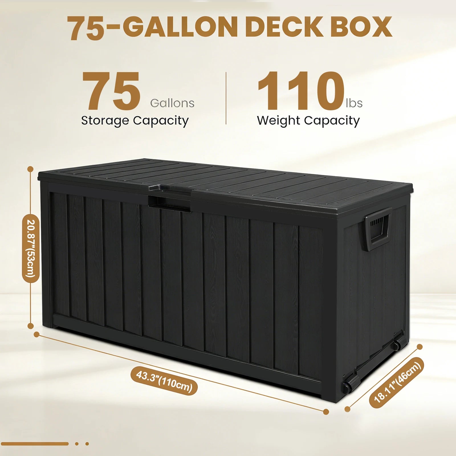 75 Gallon Resin Outdoor Storage Box