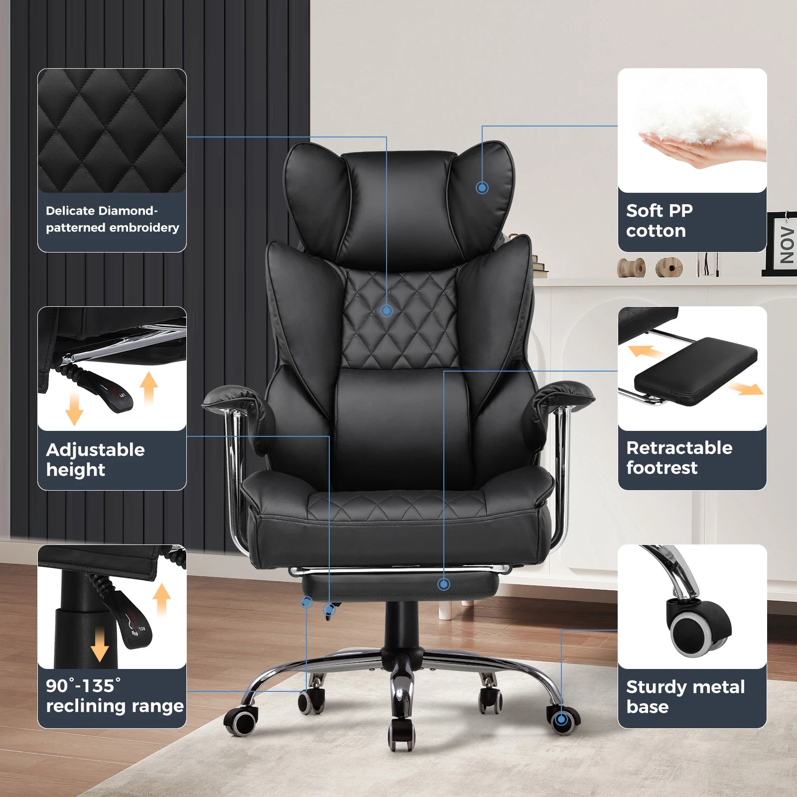 Big and Tall Gaming Chair with Pocket
