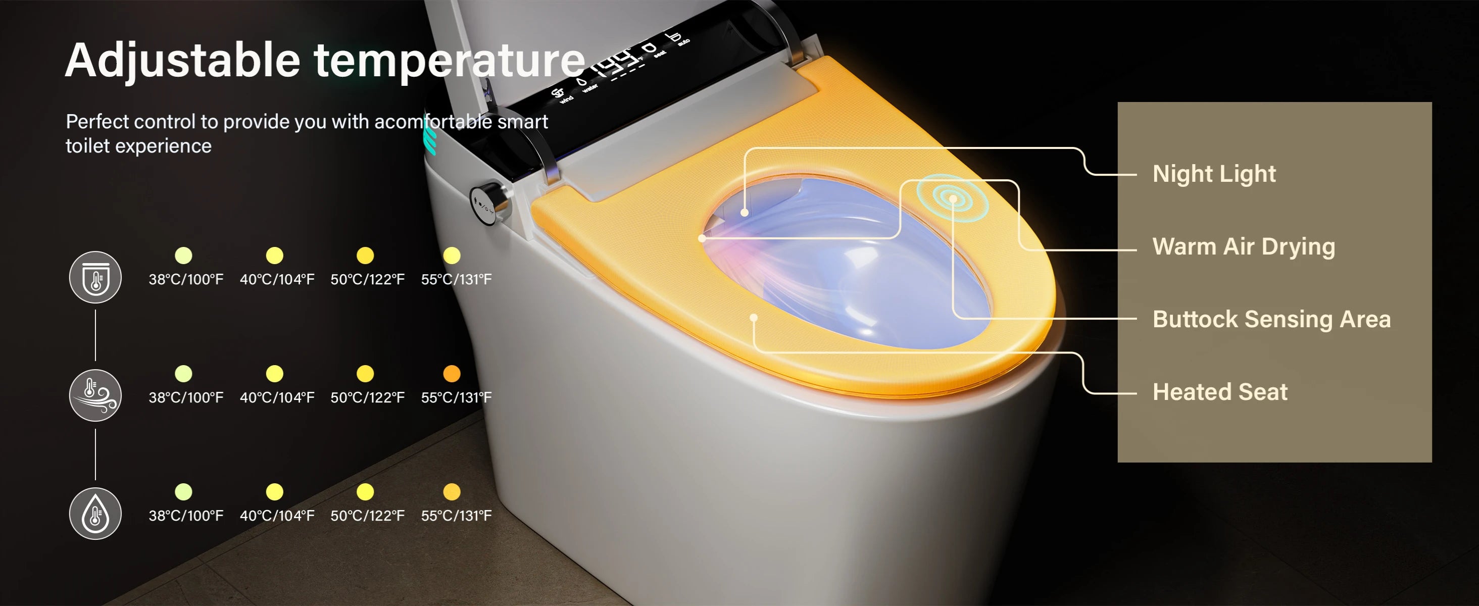 Smart Toilet with Built-in Bidet
