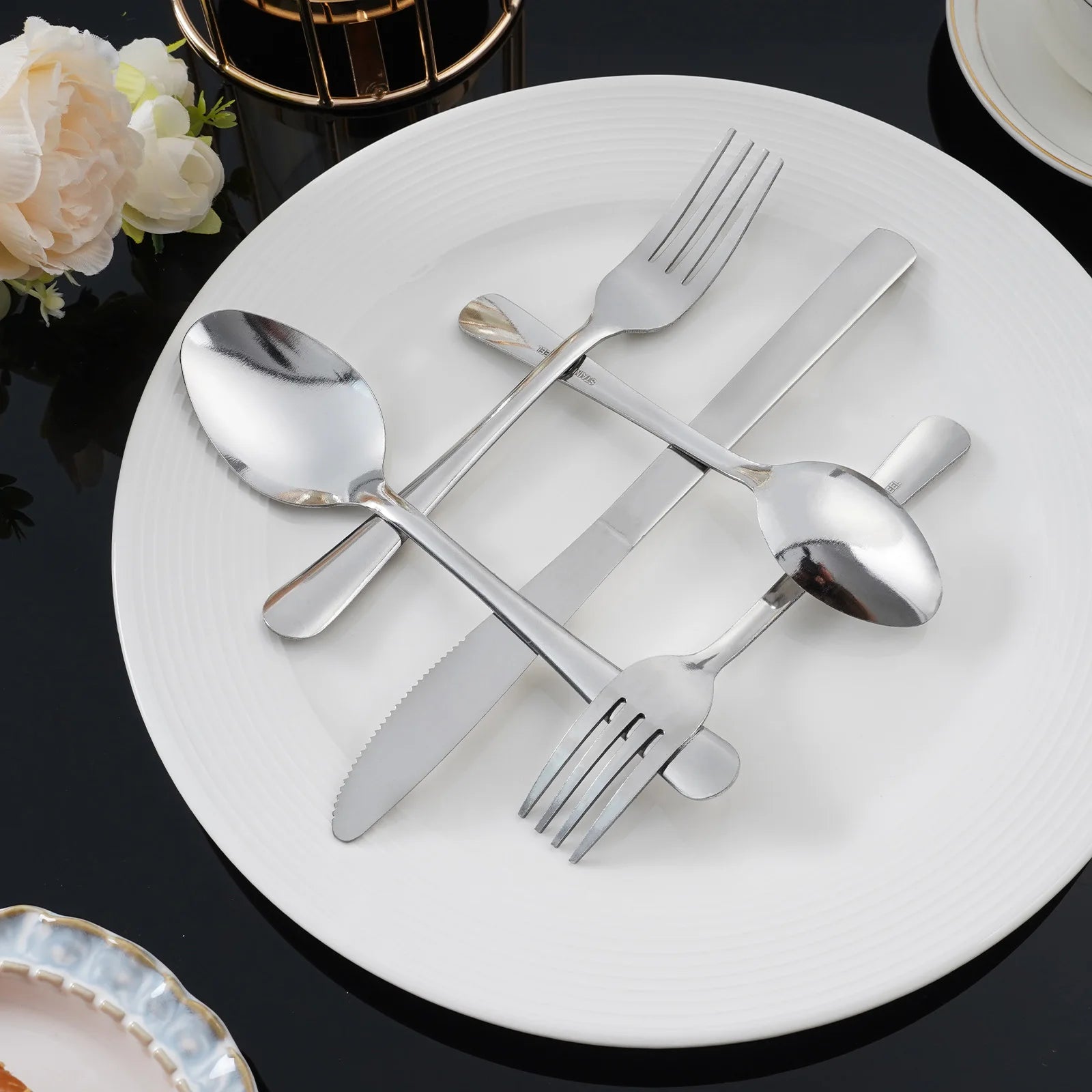 60Pcs Stainless Steel Flatware Set