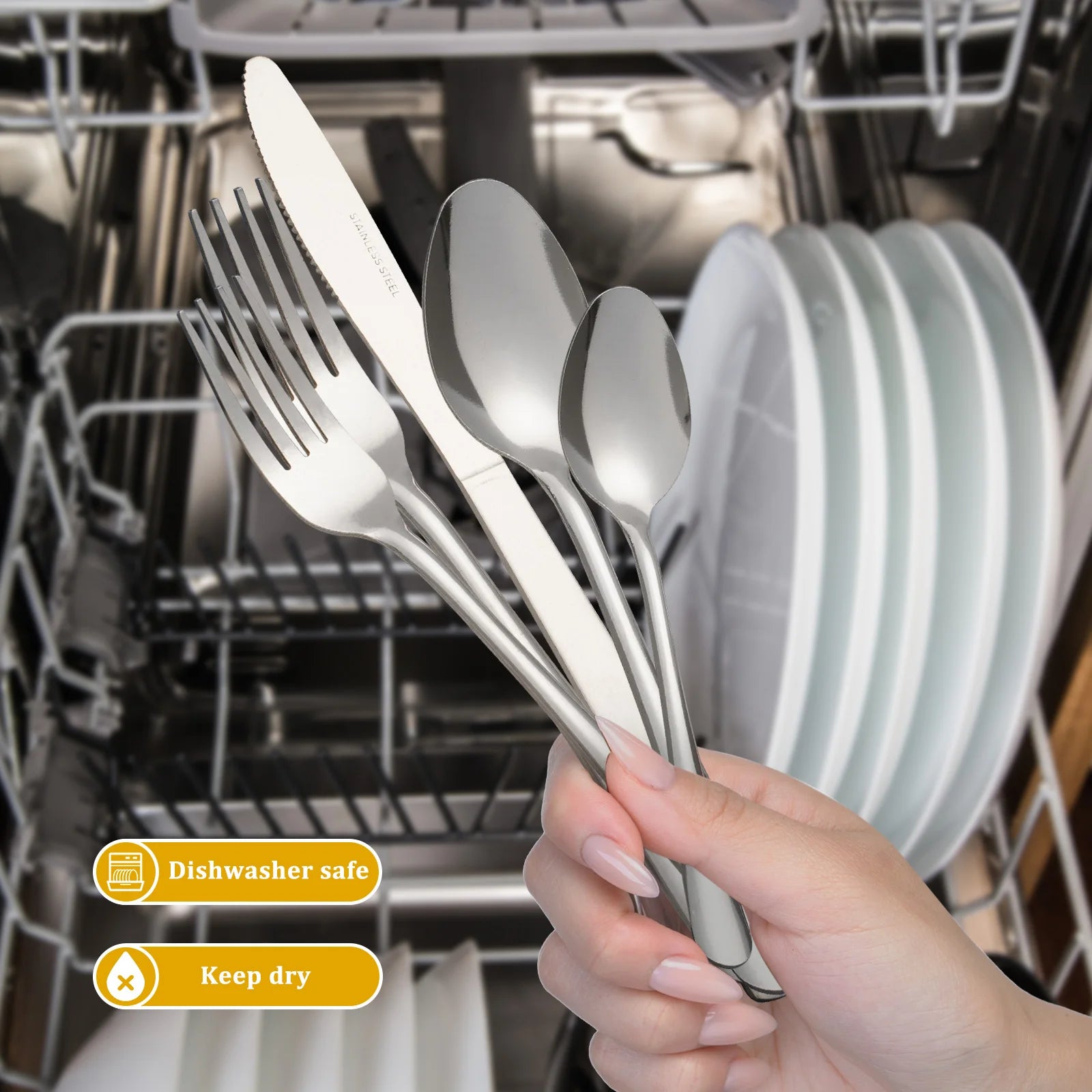 60Pcs Stainless Steel Flatware Set