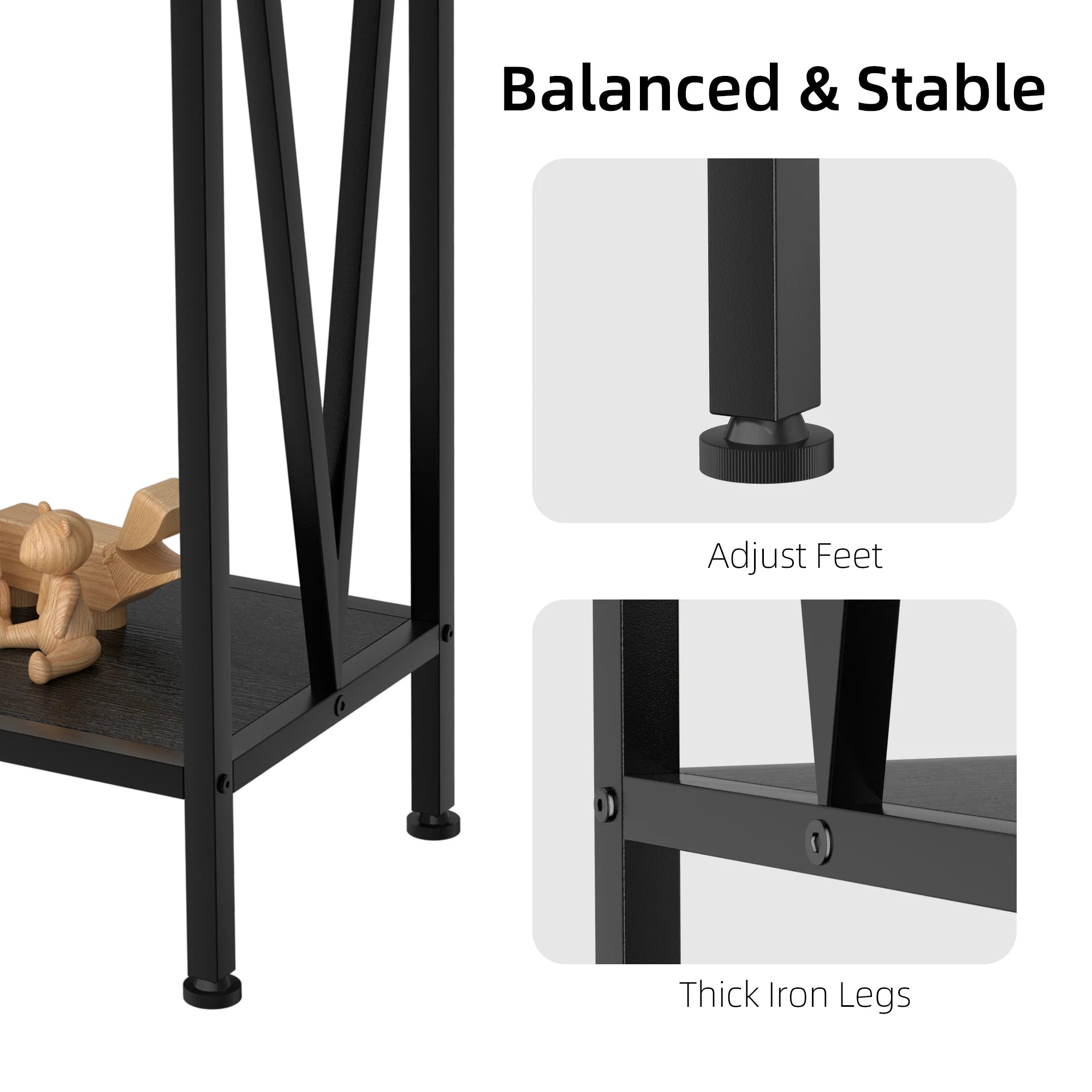 2 Tier Console Table with Storage Shelf