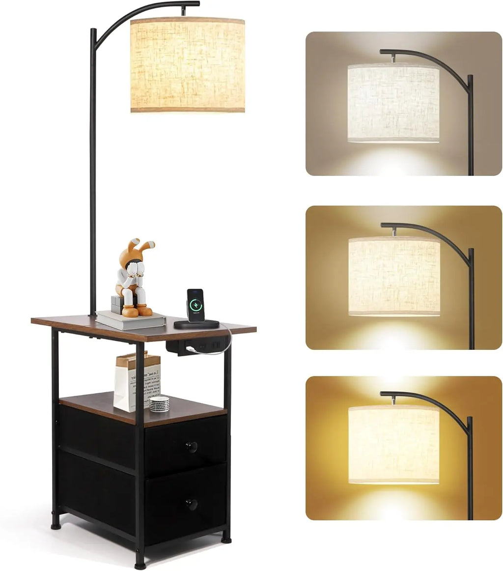Floor Lamp with Side Table