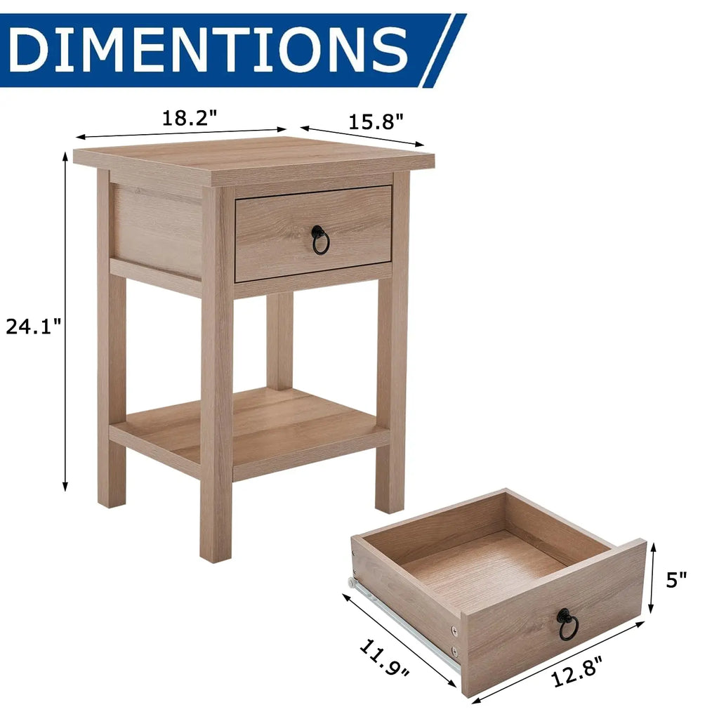 Light Oak Nightstand Set
