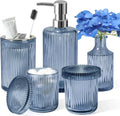 Vintage Blue Glass Bathroom Set