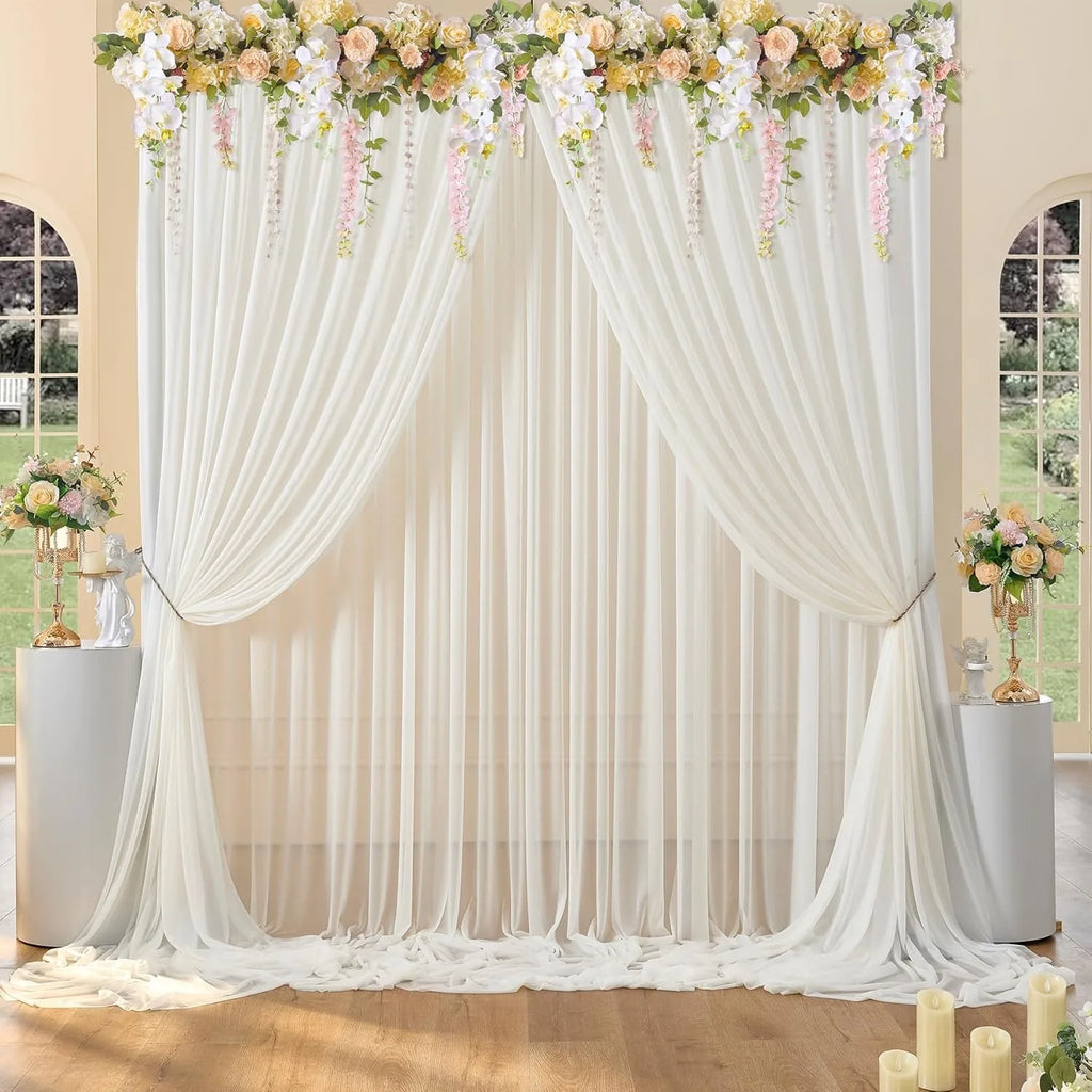 Backdrop Curtains Wrinkle-Free Sheer Chiffon