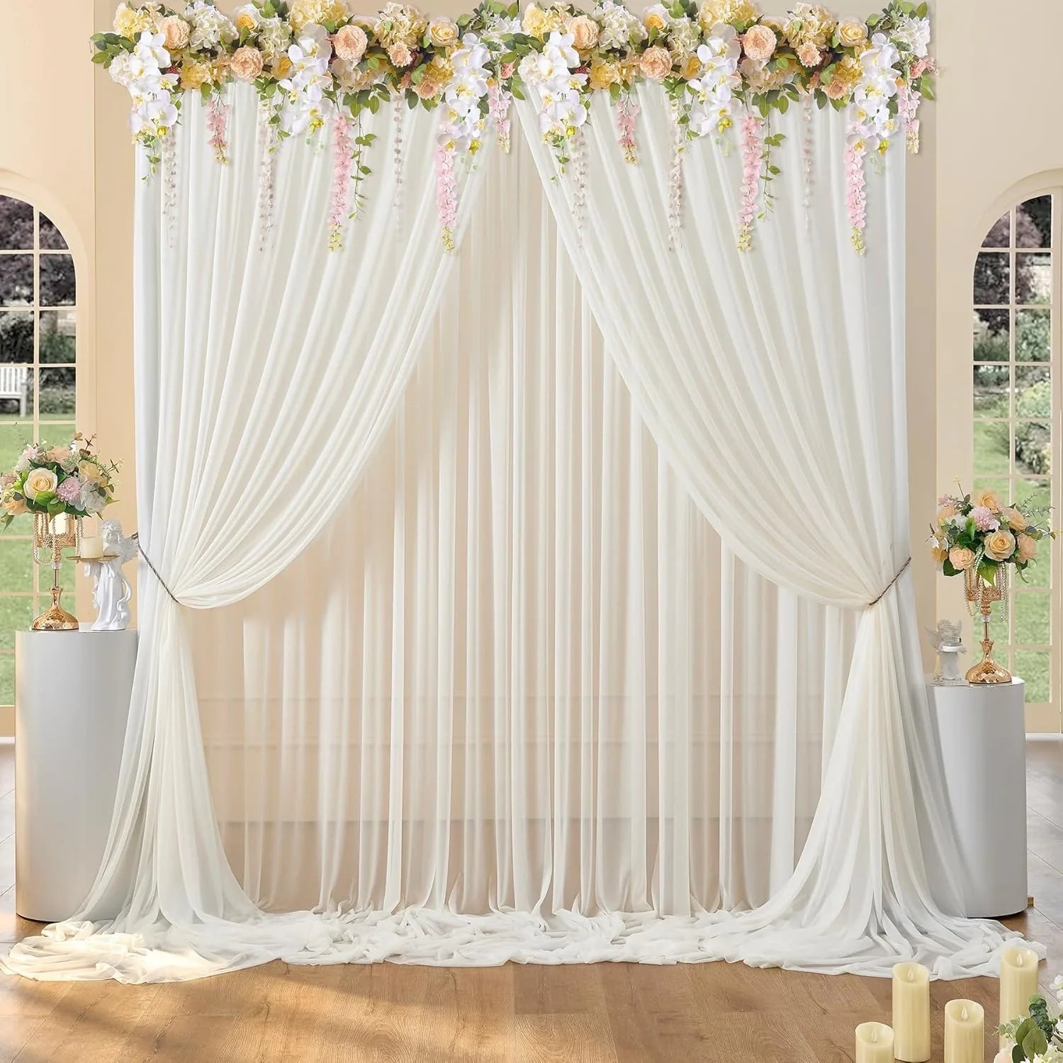 Backdrop Curtains Wrinkle-Free Sheer Chiffon