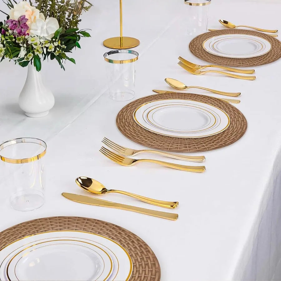 Faux Rattan Charger Plates
