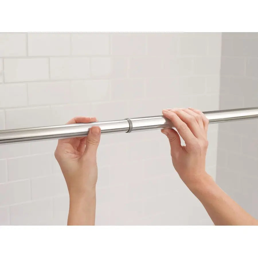 Chrome Adjustable Tension Straight Shower Curtain Rod