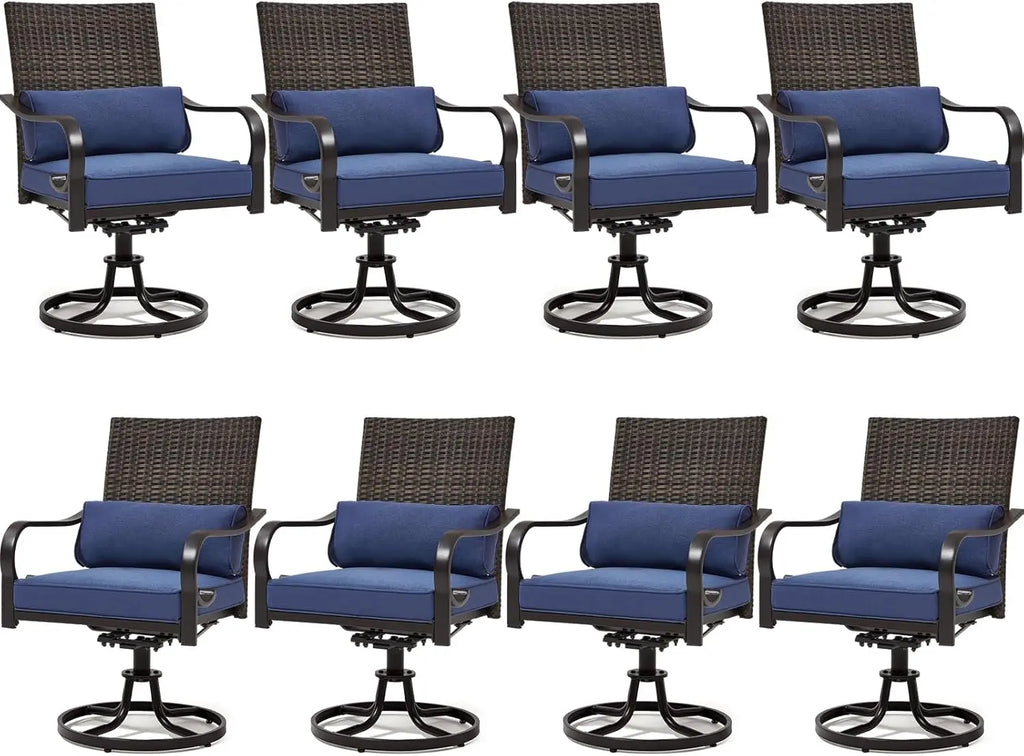 Patio Swivel Chair Set Thickened Cushions
