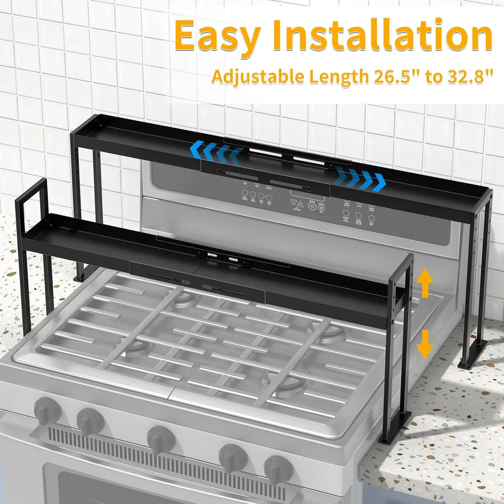 Adjustable 4-Level Spice Rack for Stove Top