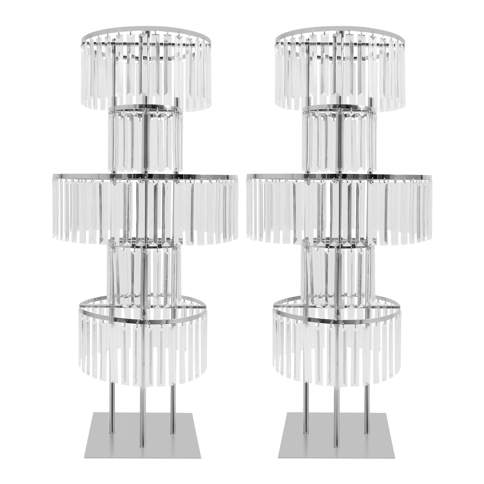2PCS 5-tier Crystal Flower Stand
