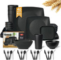 40-Piece Square Plastic Dinnerware Set