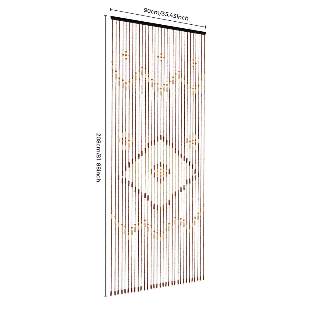 Line Retro Wooden Bead Curtain Blinds