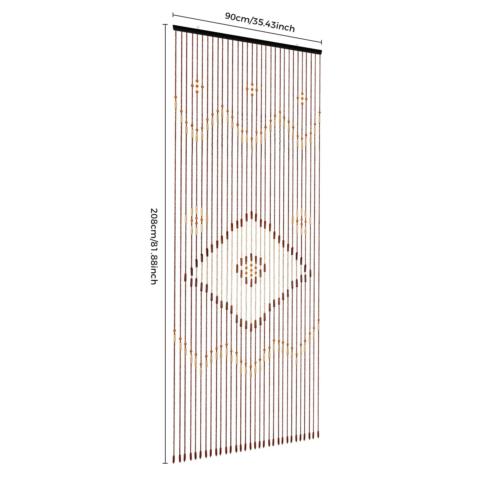 Line Retro Wooden Bead Curtain Blinds