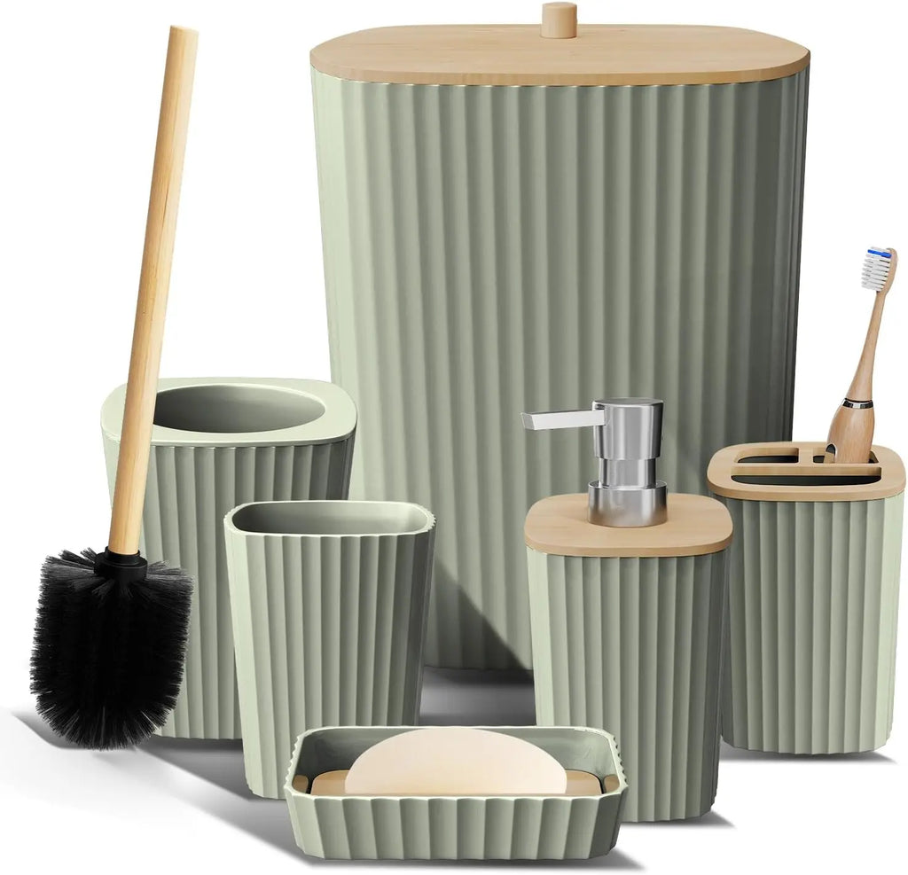 Sage Green Bathroom Accessory Set