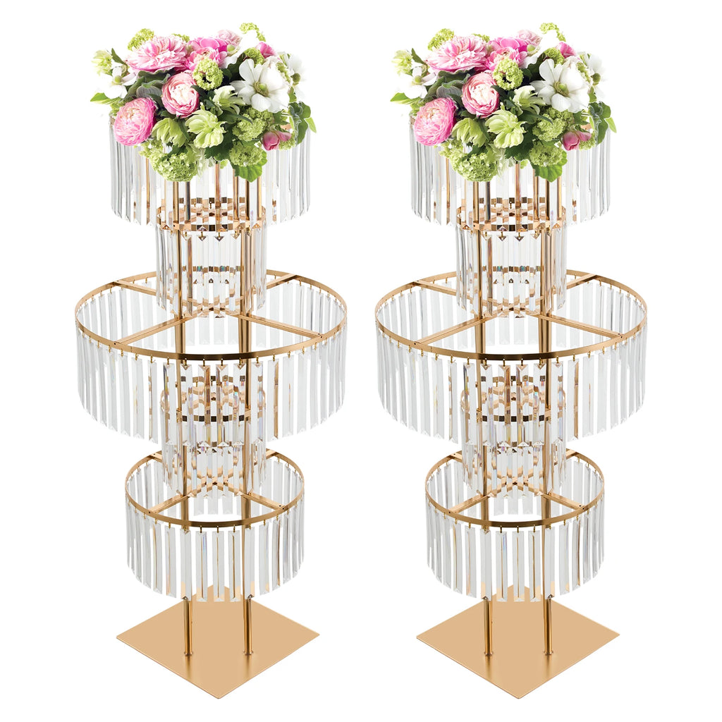 2PCS 5-tier Crystal Flower Stand