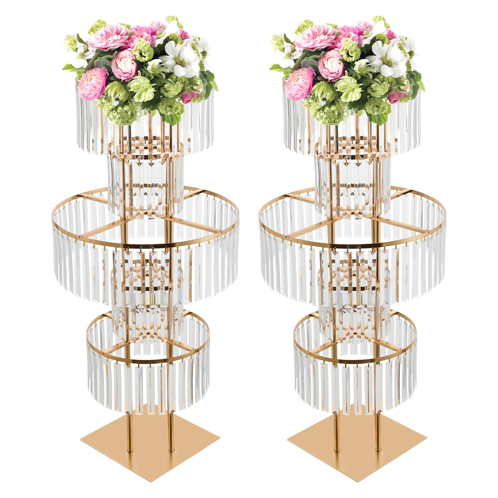 2PCS 5-tier Crystal Flower Stand