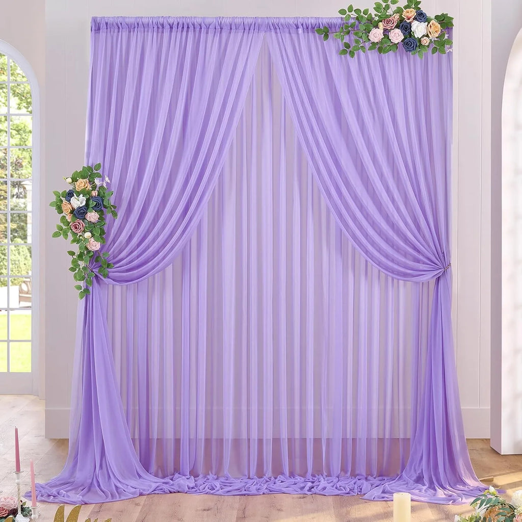 Backdrop Curtains Wrinkle-Free Sheer Chiffon