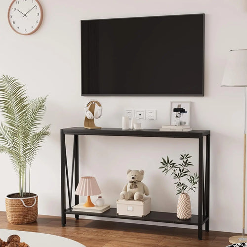 2 Tier Console Table with Storage Shelf