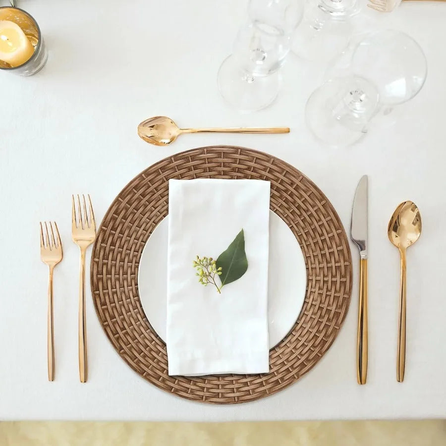 Faux Rattan Charger Plates