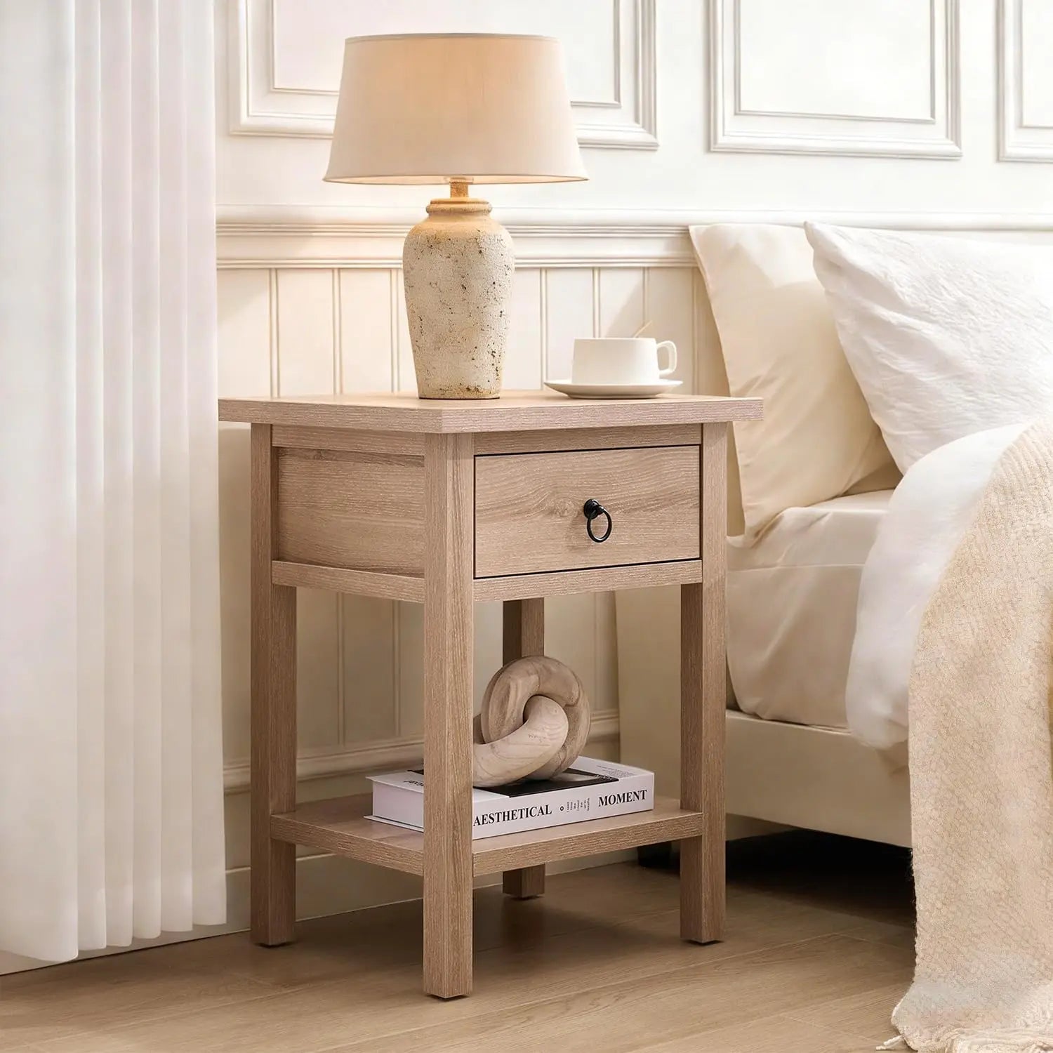 Light Oak Nightstand Set