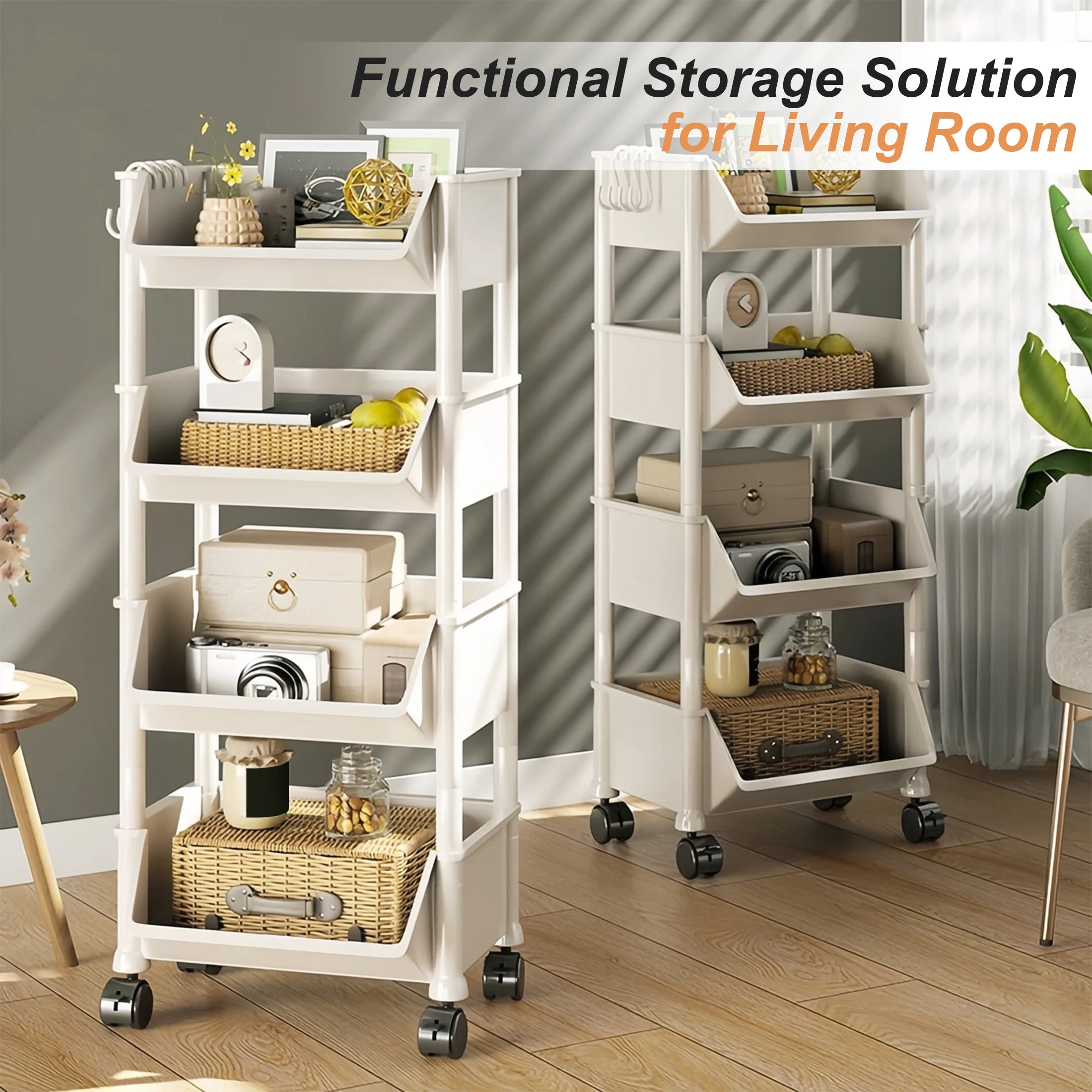 Foldable Trolley Kitchen Storage Organizer