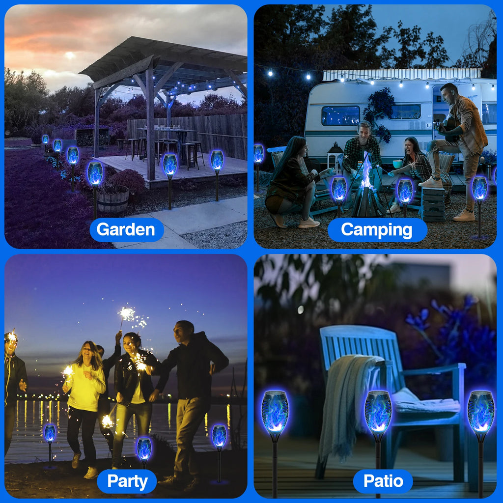 4/6/8/12Pcs Solar Flame Torch Lights