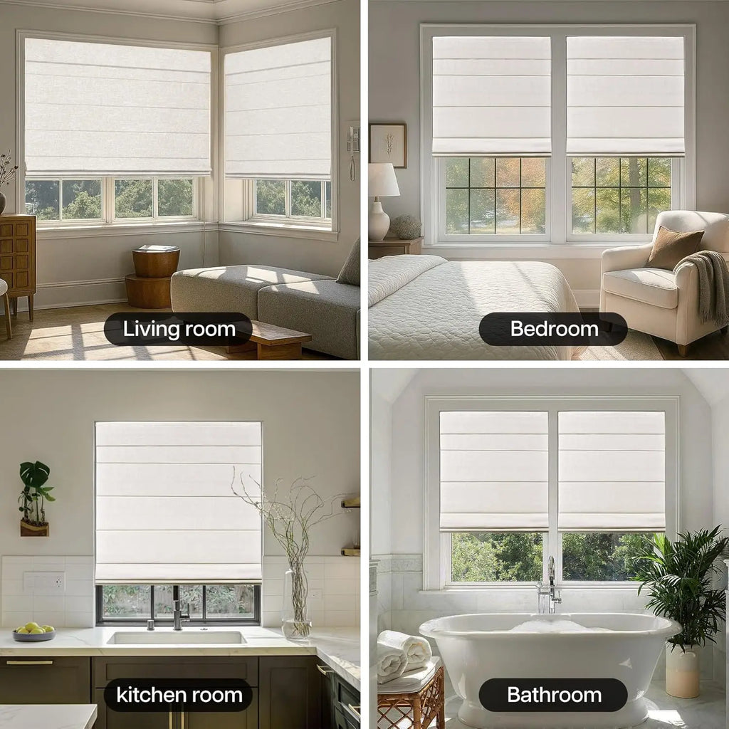 No Drill Cordless Roman Shades