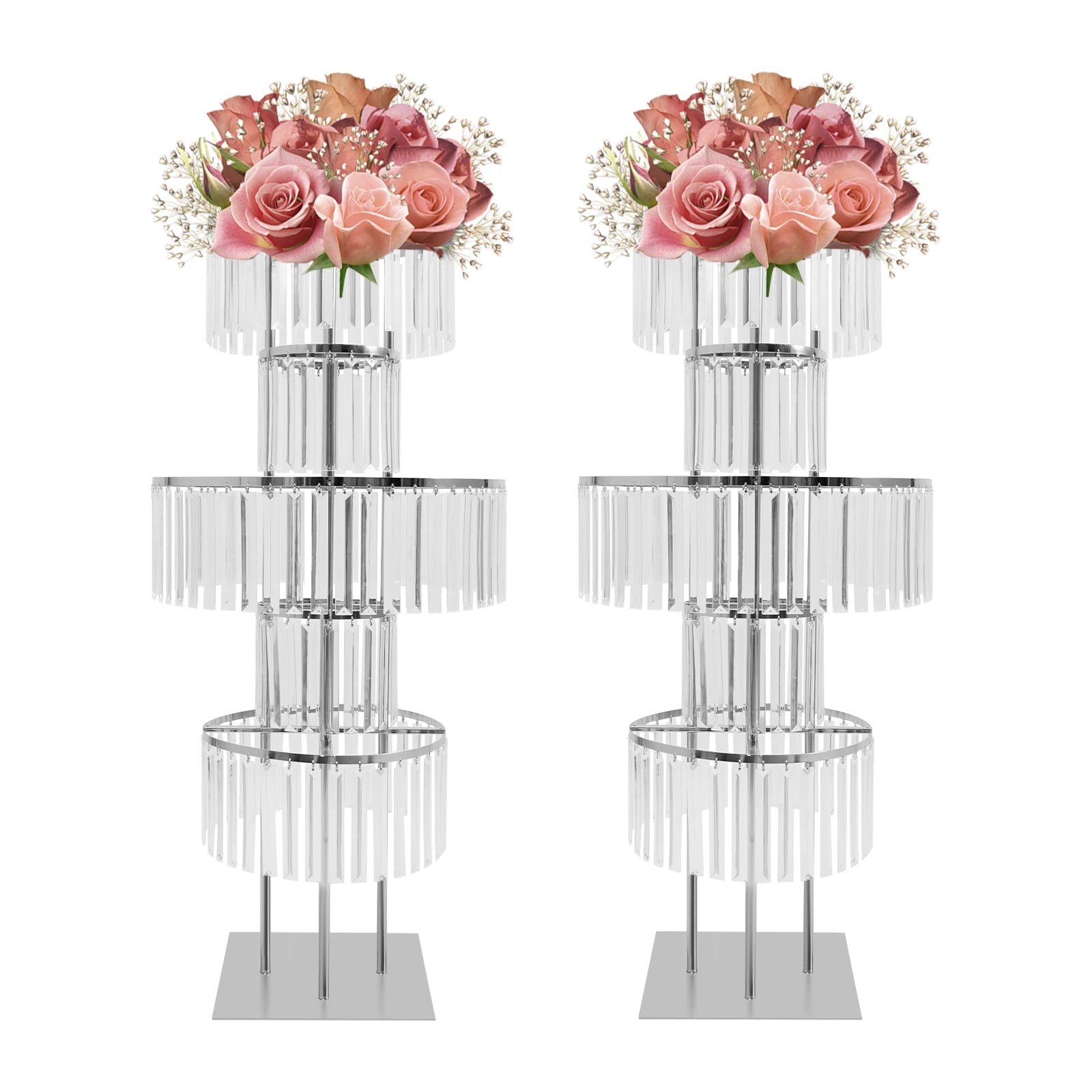 2PCS 5-tier Crystal Flower Stand