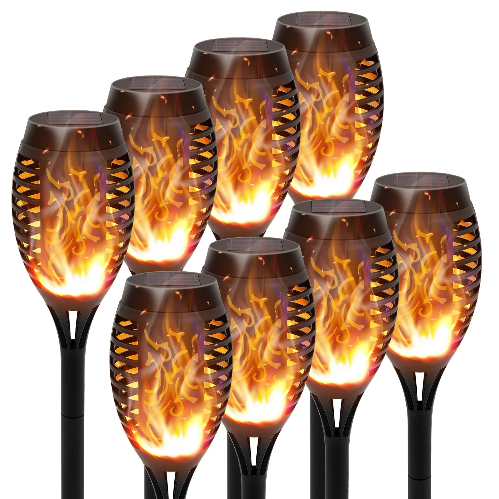 4/6/8/12Pcs Solar Flame Torch Lights