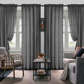 Set Of 4 Solid Color Simple Rod Pocket Blackout Curtains