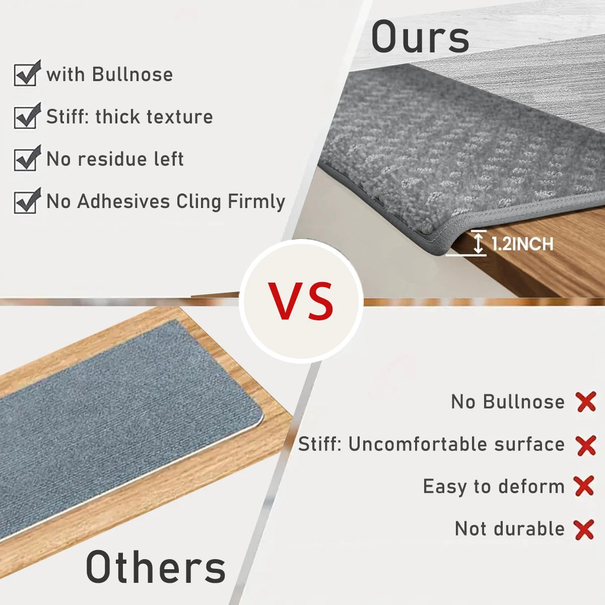Carpet Stair Treads Set -Non-Slip