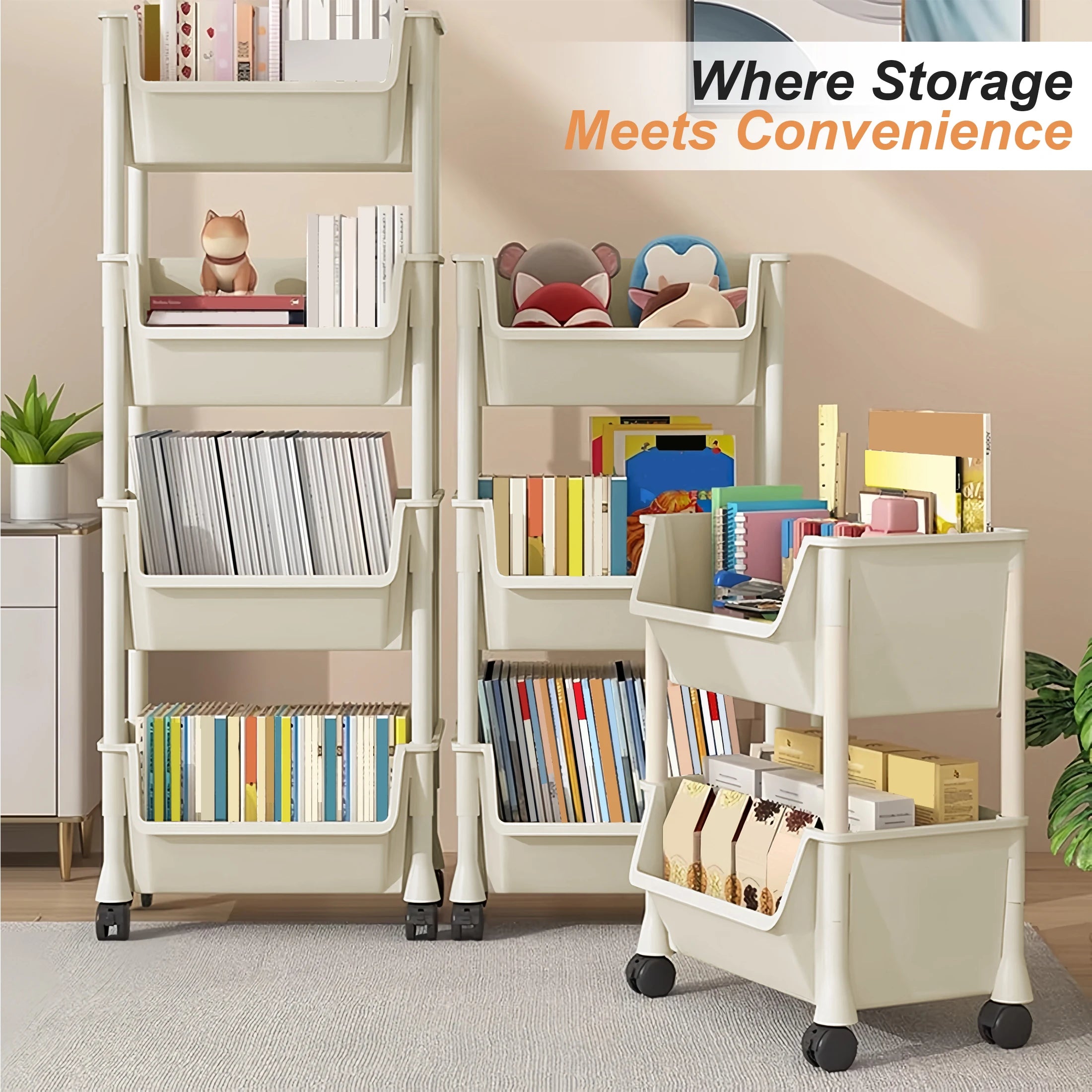 Foldable Trolley Kitchen Storage Organizer