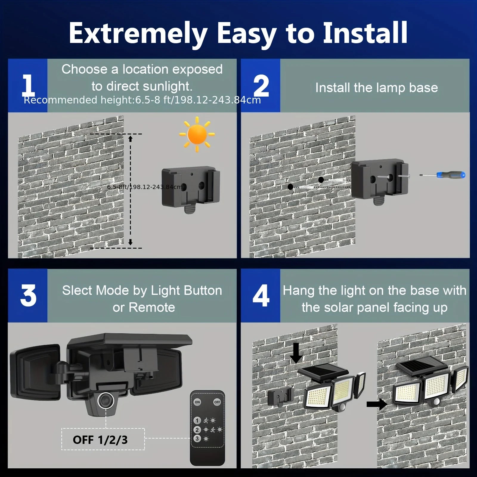 3 Pack Outdoor Solar Lights