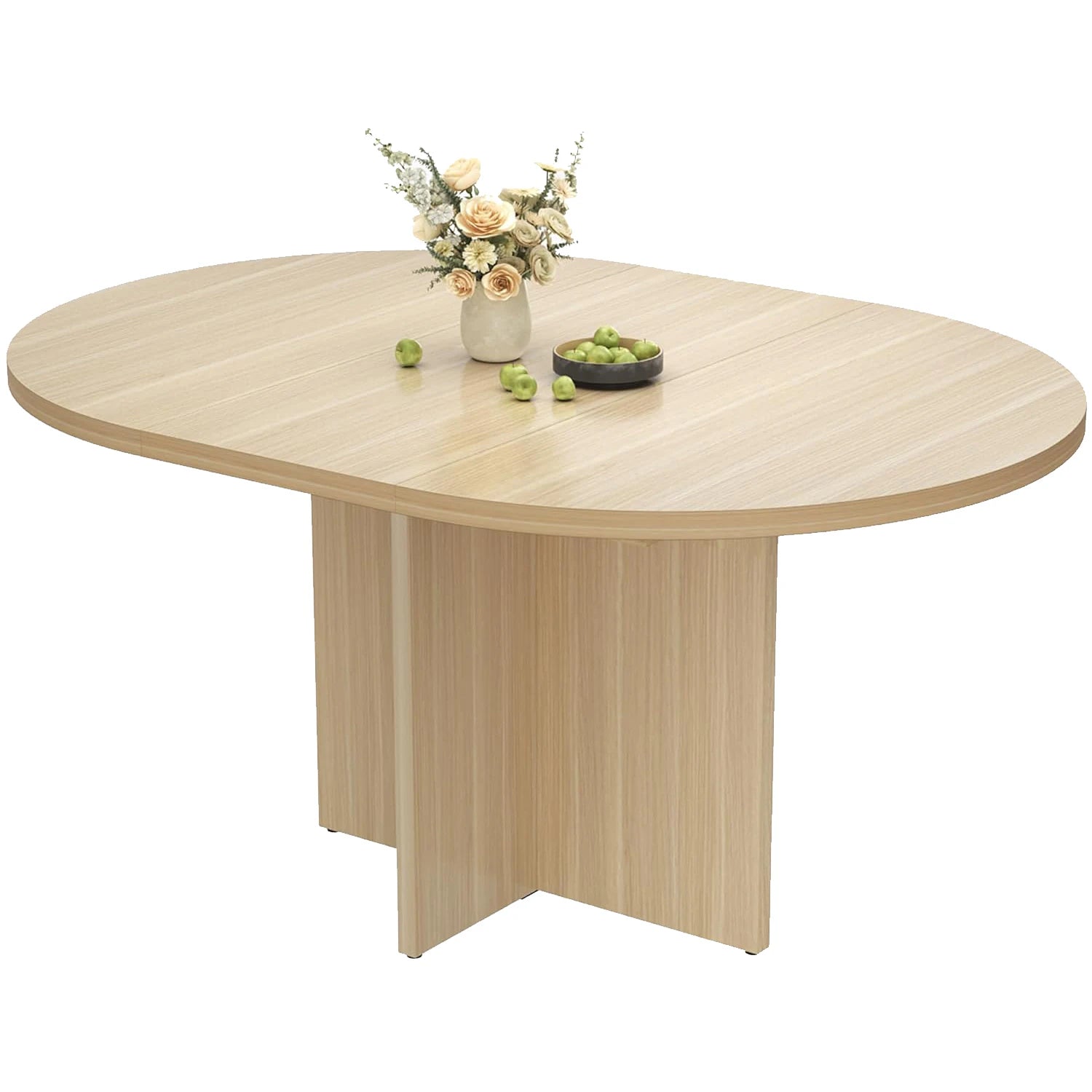 Extendable Round to Oval Dining Table
