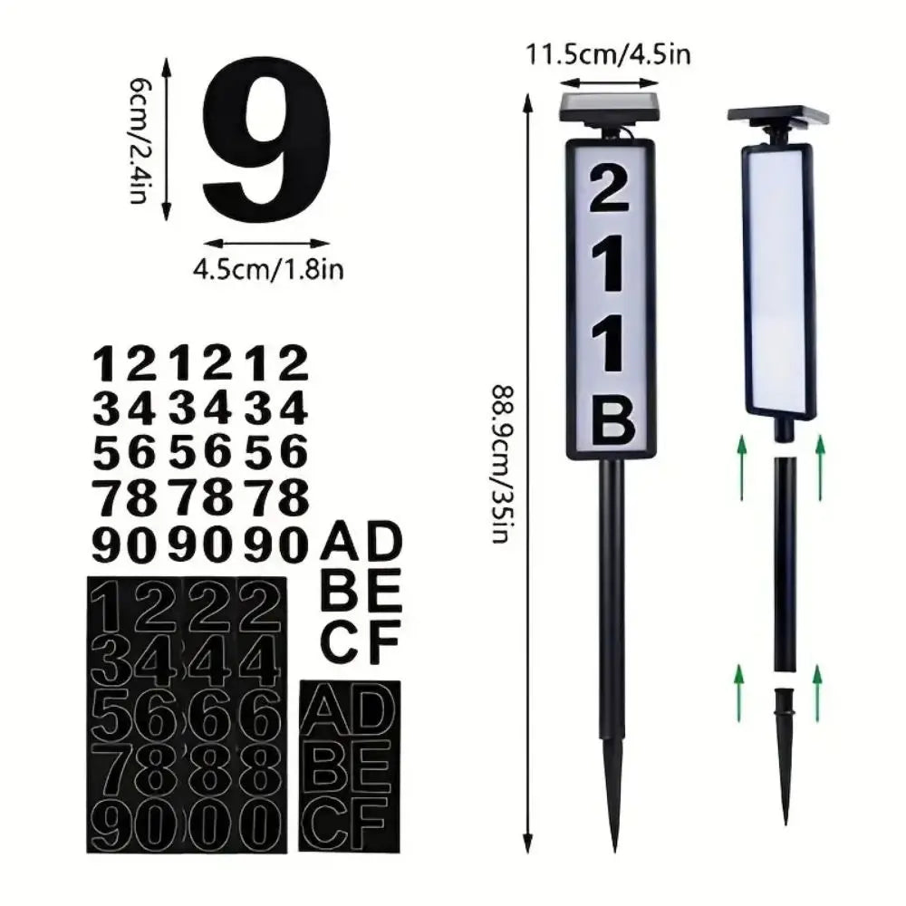 1 pc Solar Light Powered House Number