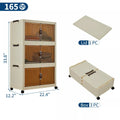 Foldable Storage Cabinet with Lids & Wheels