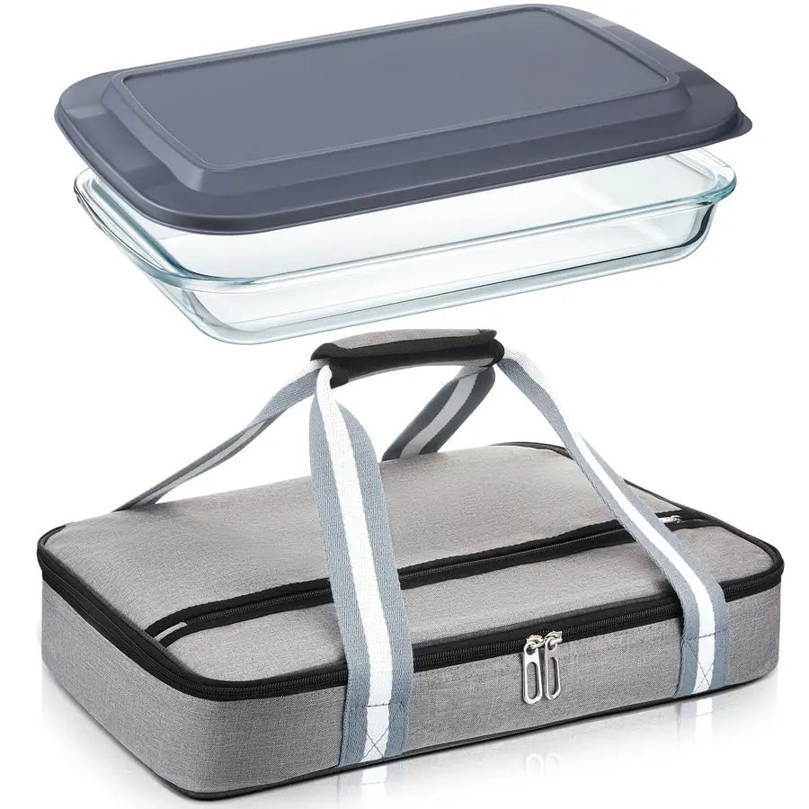 Baking Dish with Lid Glass Casserole with Carrier