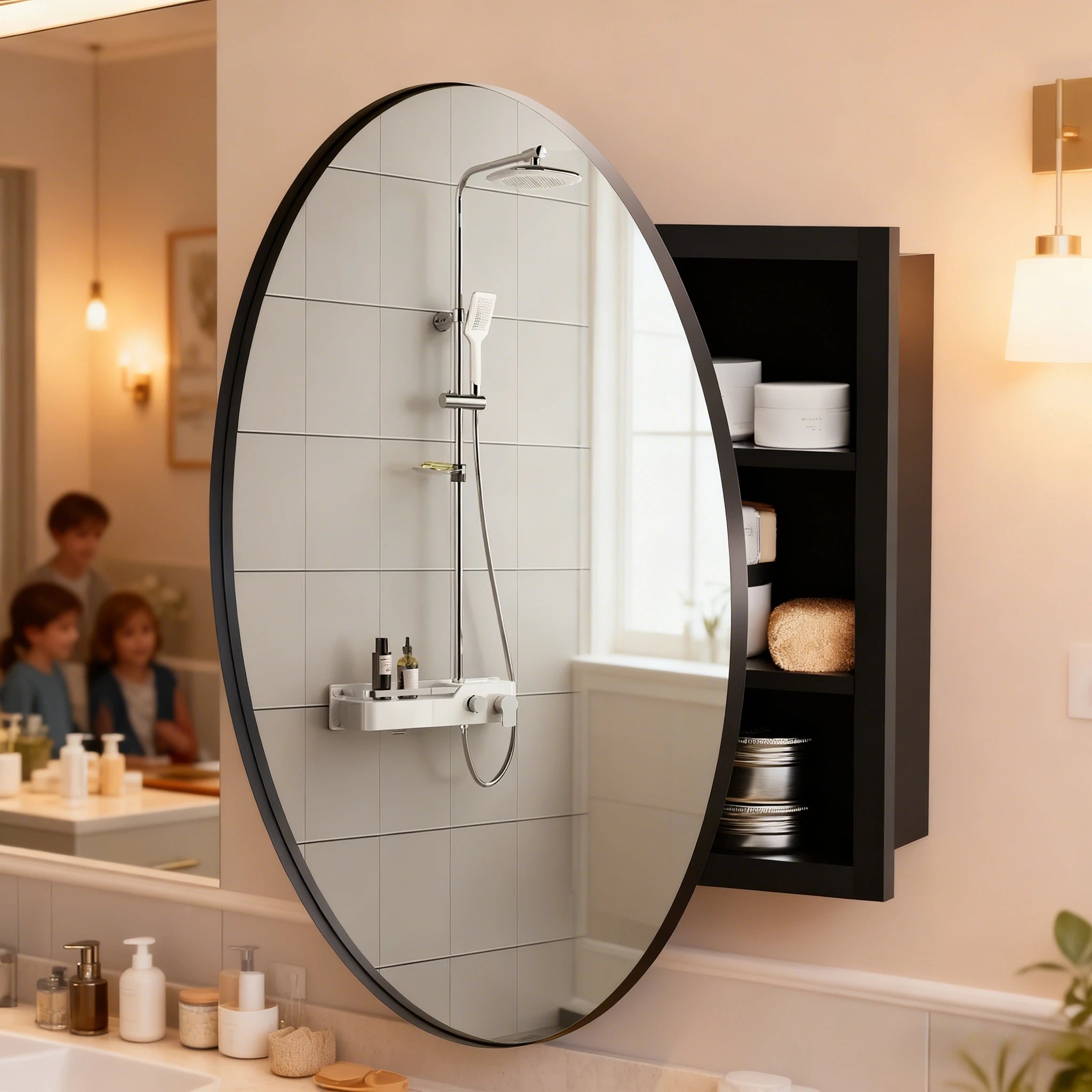 Round Bathroom Cabinet Mirror