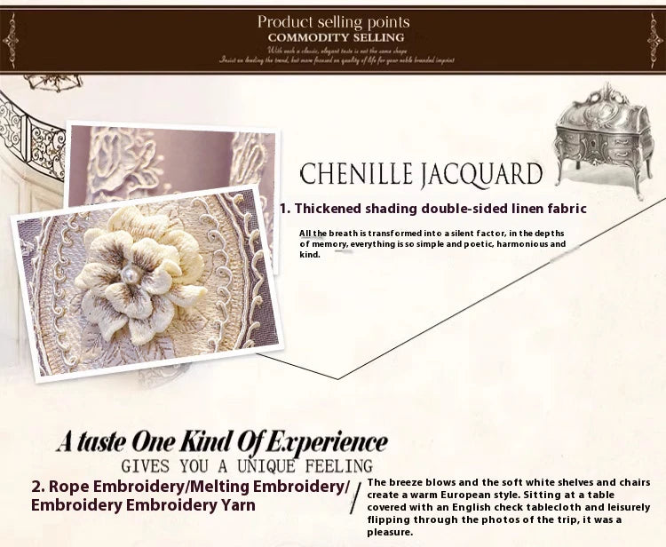 1PC Luxury vintage-style embroidered curtains