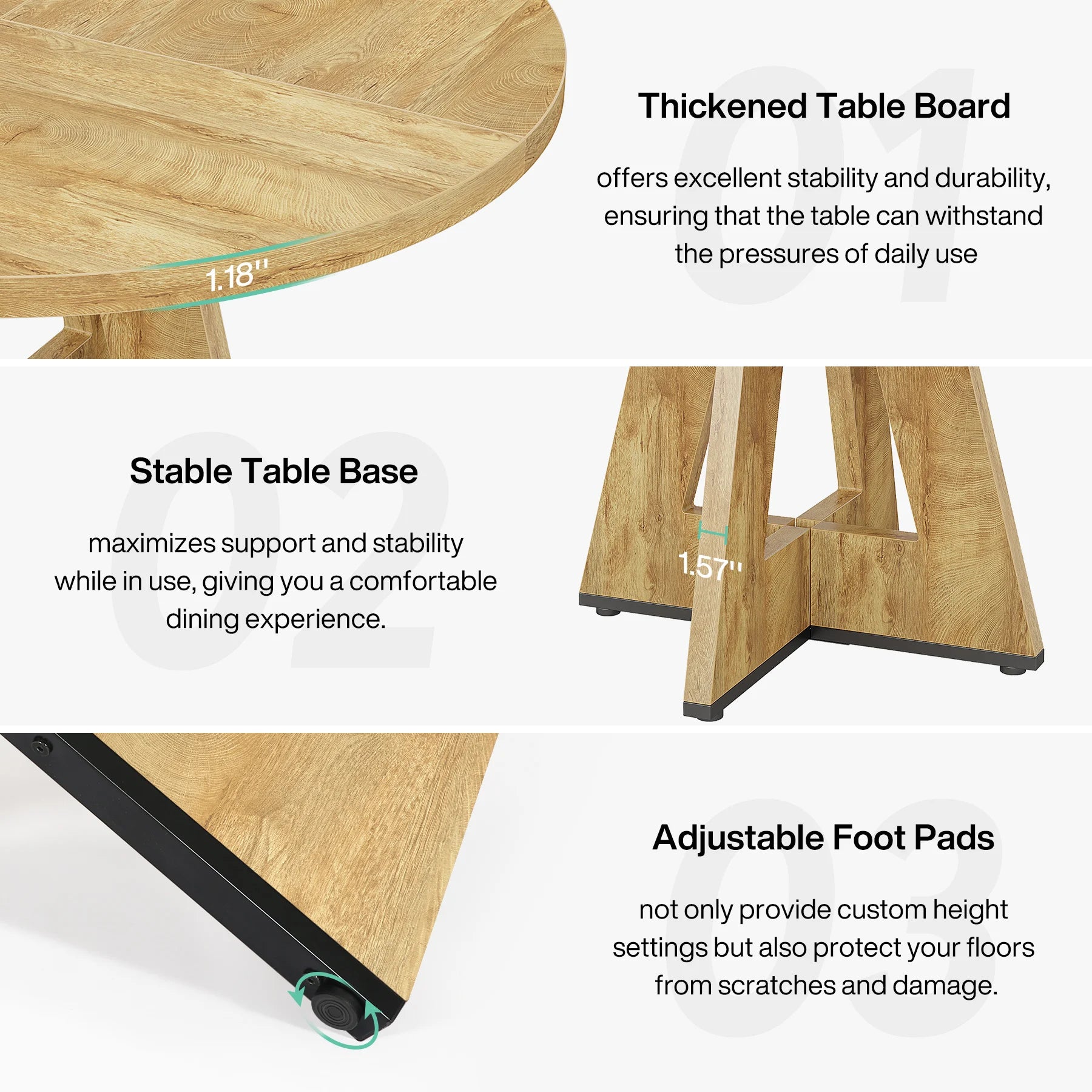 Round Dining Table for 4