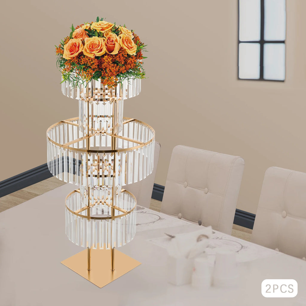2PCS 5-tier Crystal Flower Stand
