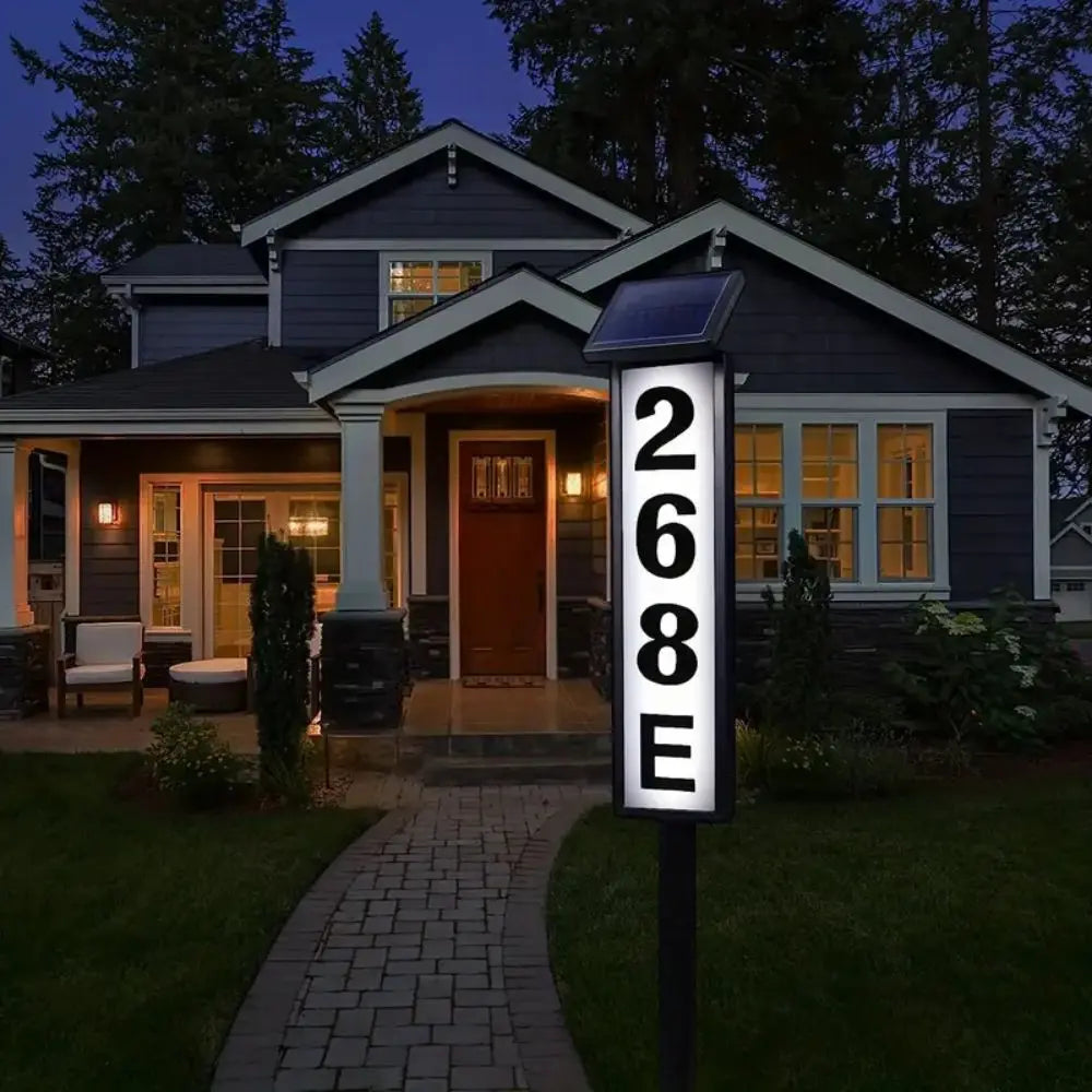 1 pc Solar Light Powered House Number