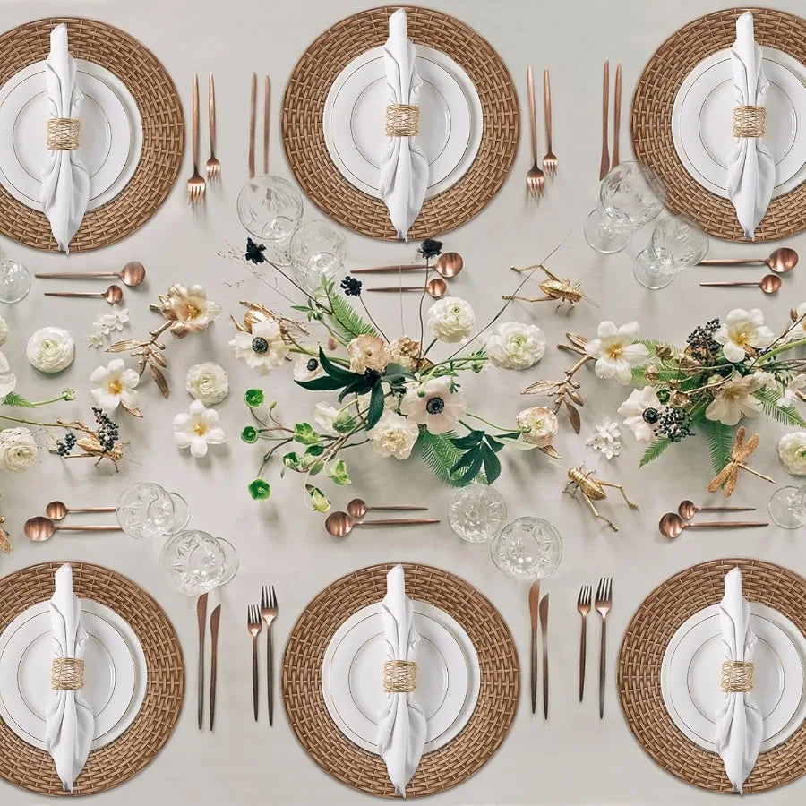 Faux Rattan Charger Plates