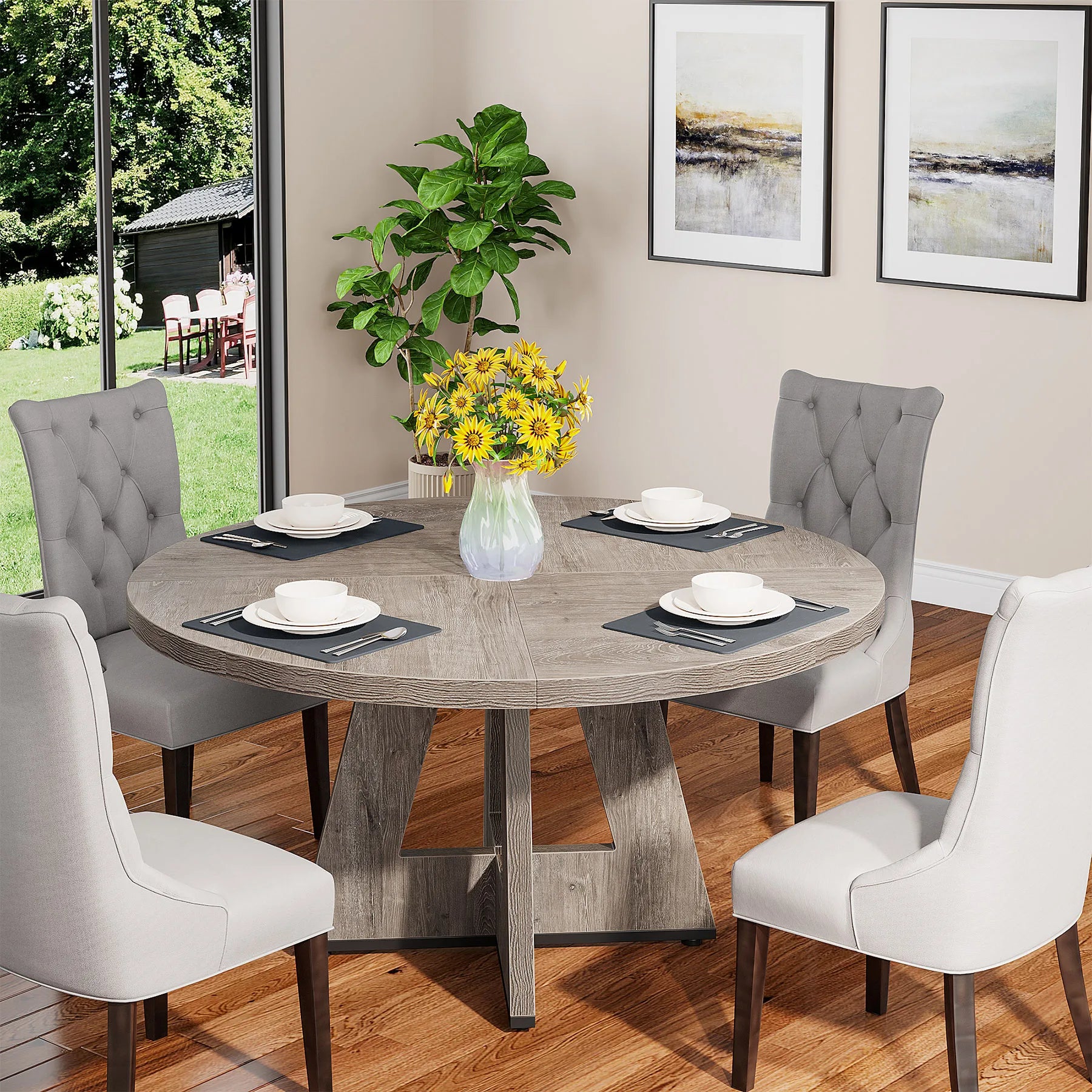 Round Dining Table for 4