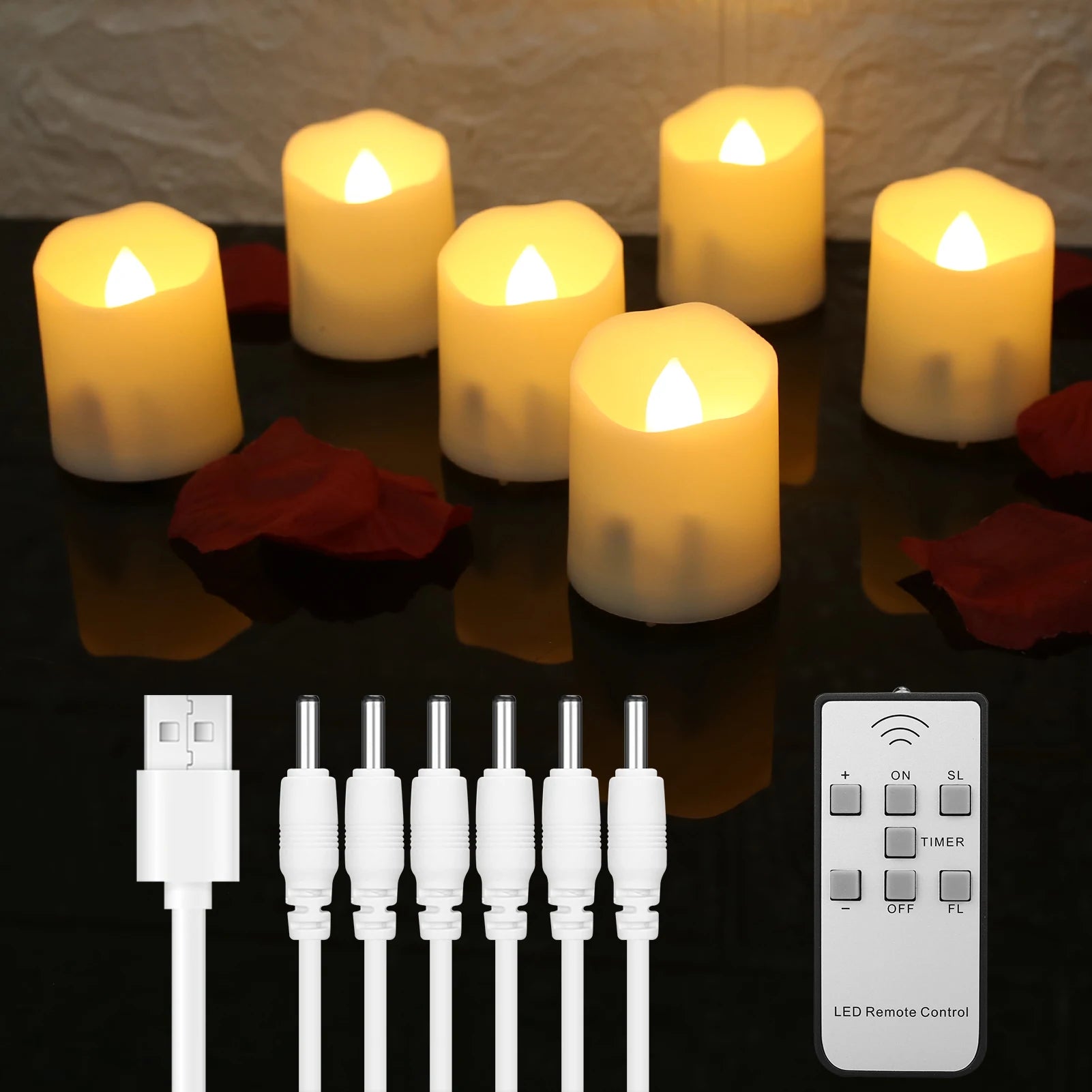 Flameless Flickering Battery Operated Tea Light Candles