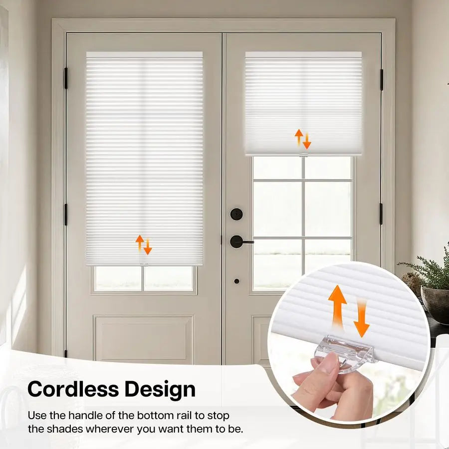 Cordless Cellular Shades for French Doors