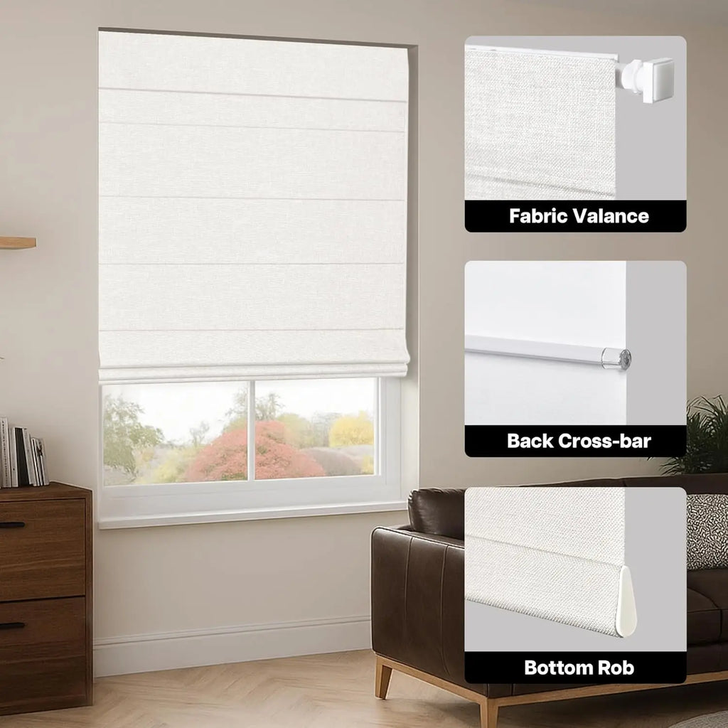 No Drill Cordless Roman Shades